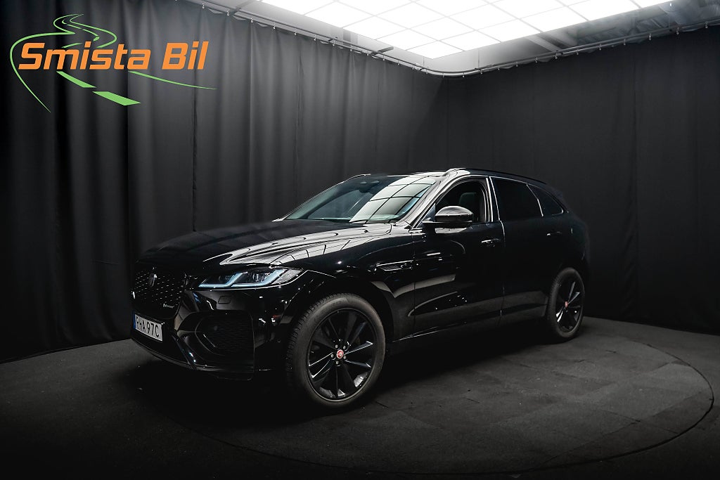 Jaguar F-Pace P400e PHEV R-Dynamic BLACK PANO VÄRMARE 360° 