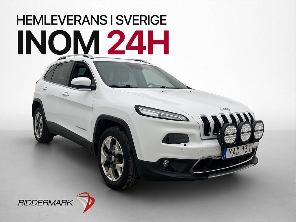 Jeep Cherokee 2.2 AWD 200hk Limited Pano Kamera Skinn Drag