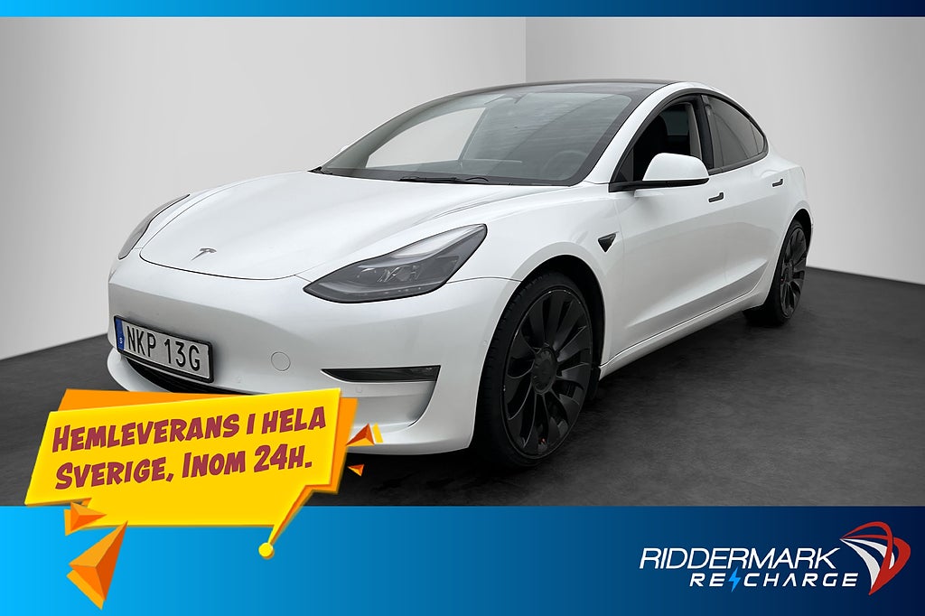 Tesla Model 3 Performance AWD Autopilot Pano Kamera Skinn