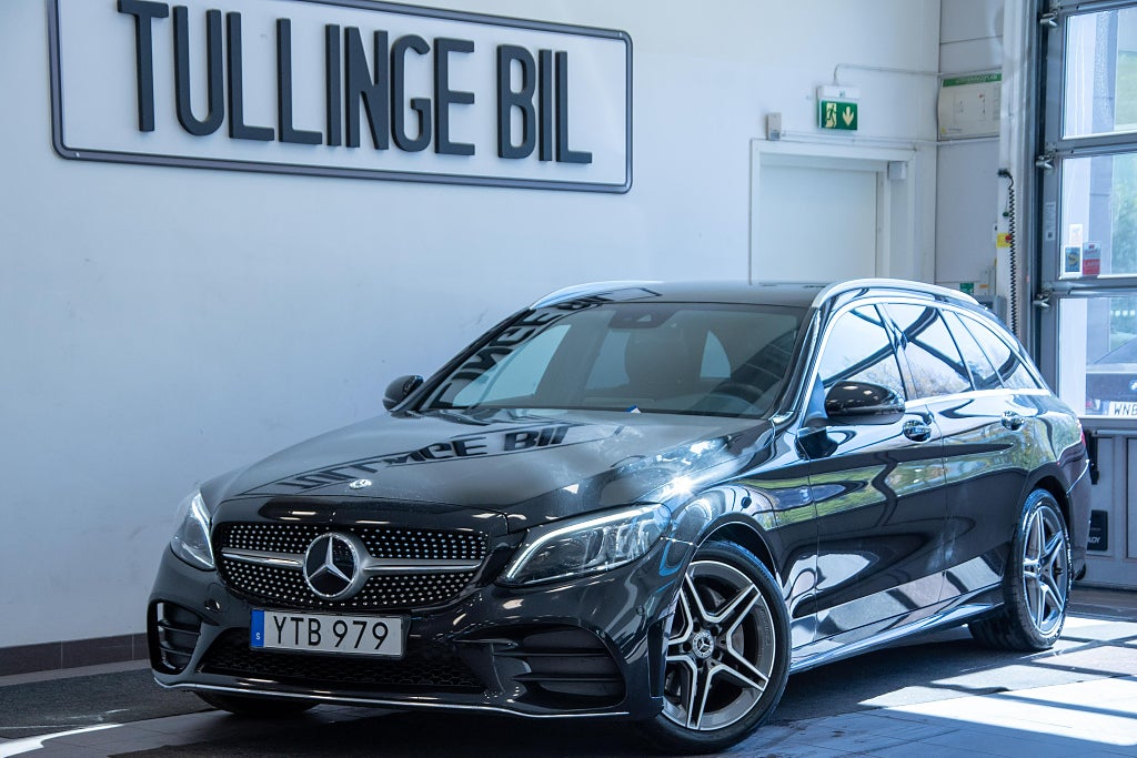 Mercedes-Benz C 200 T 9G 184HK AMG Cockpit B-Kamera Drag Navi Läder 18"