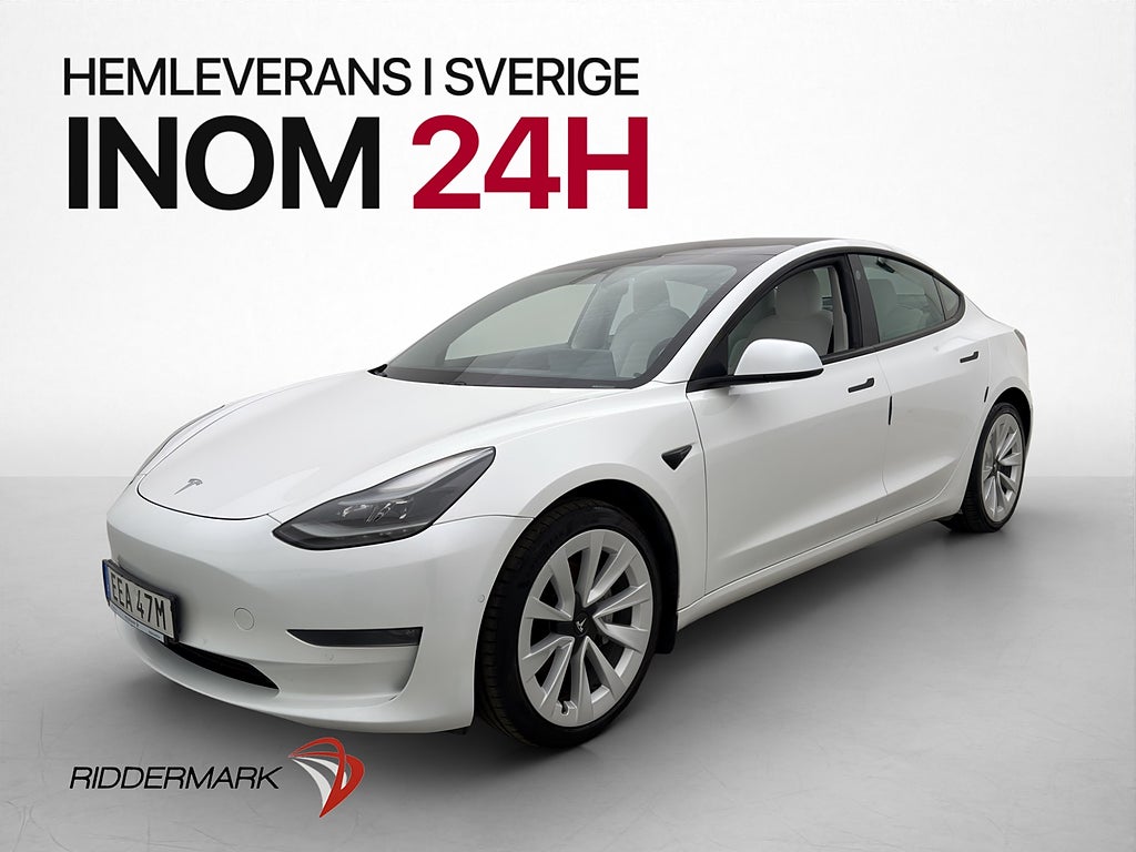 Tesla Model 3 Long Range AWD Värmepump AP Ljus interiör