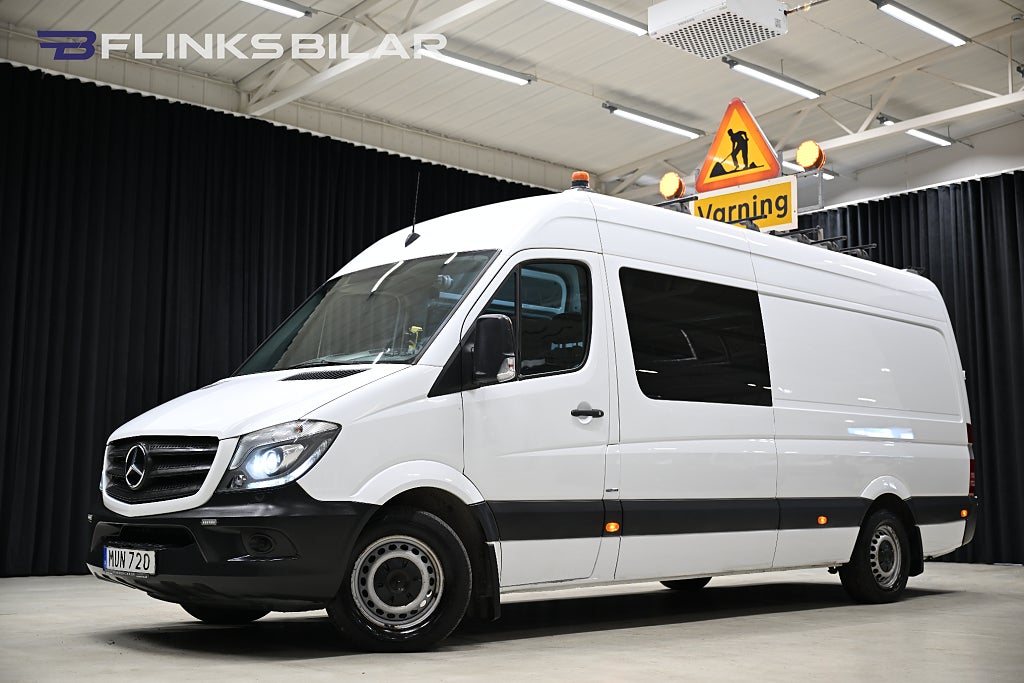 Mercedes-Benz Sprinter 316 Maxi|Automat|Dubbelhytt|Drag|Värmare|Uppvärmt-skåp