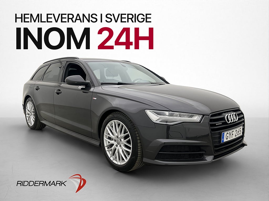 Audi A6 3.0 V6 Q 218hk S-Line BOSE D-Värm Svart Optik Kamera