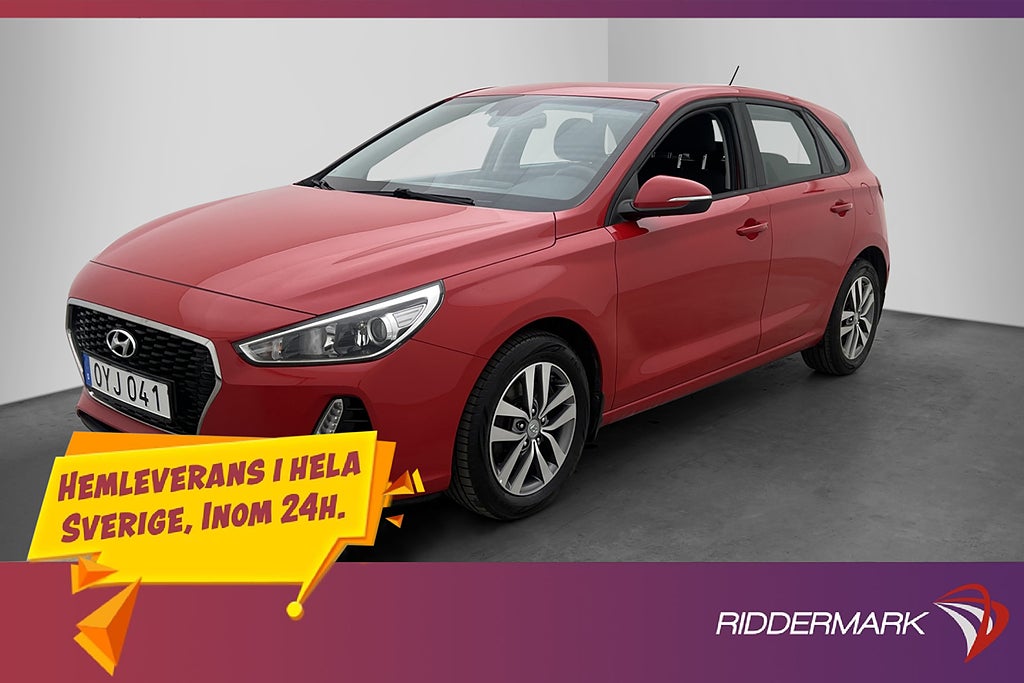 Hyundai i30 T-GDI blue 120hk Comfort Sensorer Farthållare