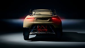 Prodrive Hunter är ännu mer extrem än versionen som körde i Dakarrallyt. Foto: Prodrive