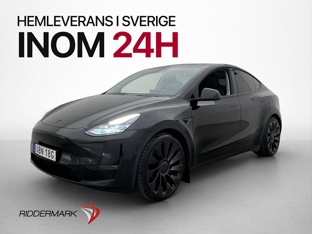 Tesla Model Y Performance AWD Pano AP Kamera Skinn 1 Brukare