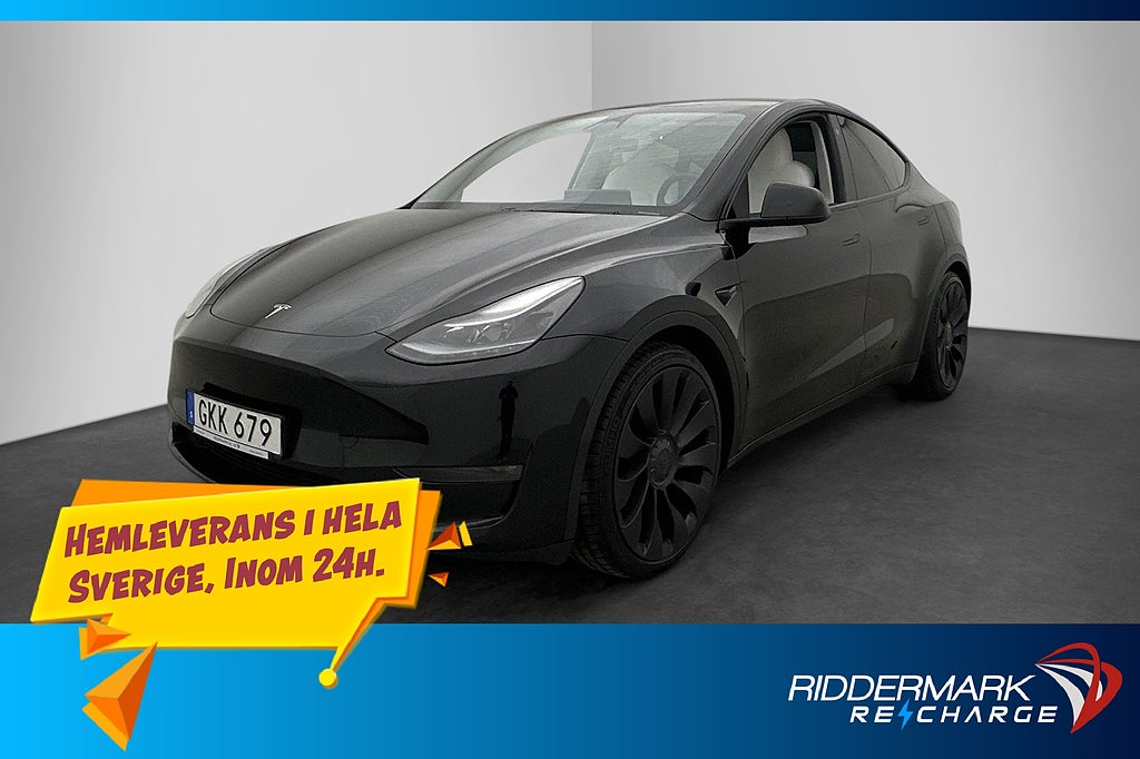 Tesla Model Y Performance AWD AP Ljus interiör Drag Sv.Såld