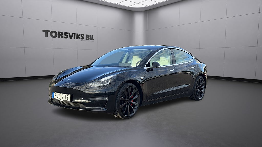 Tesla Model 3 Long Range Performance AWD Panorama 513hk 1 Ägare - miniatyr 2