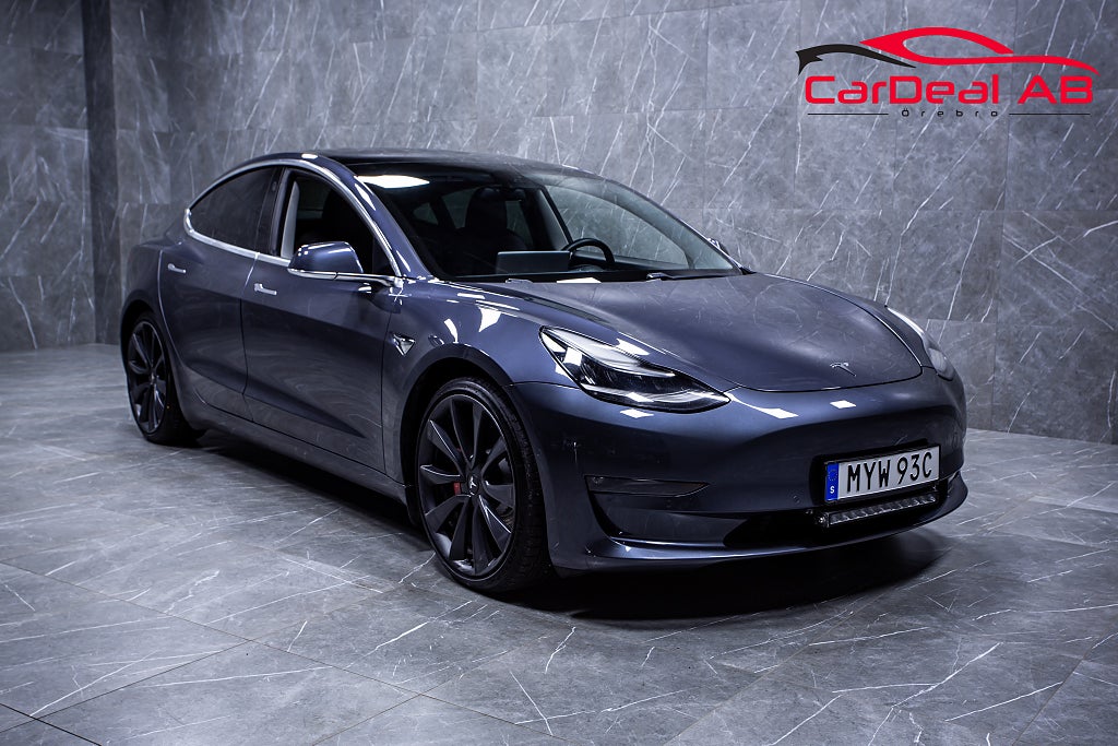 Tesla Model 3 Dual Motor AWD Performance 513hk Pano LED-ramp Dragkrok
