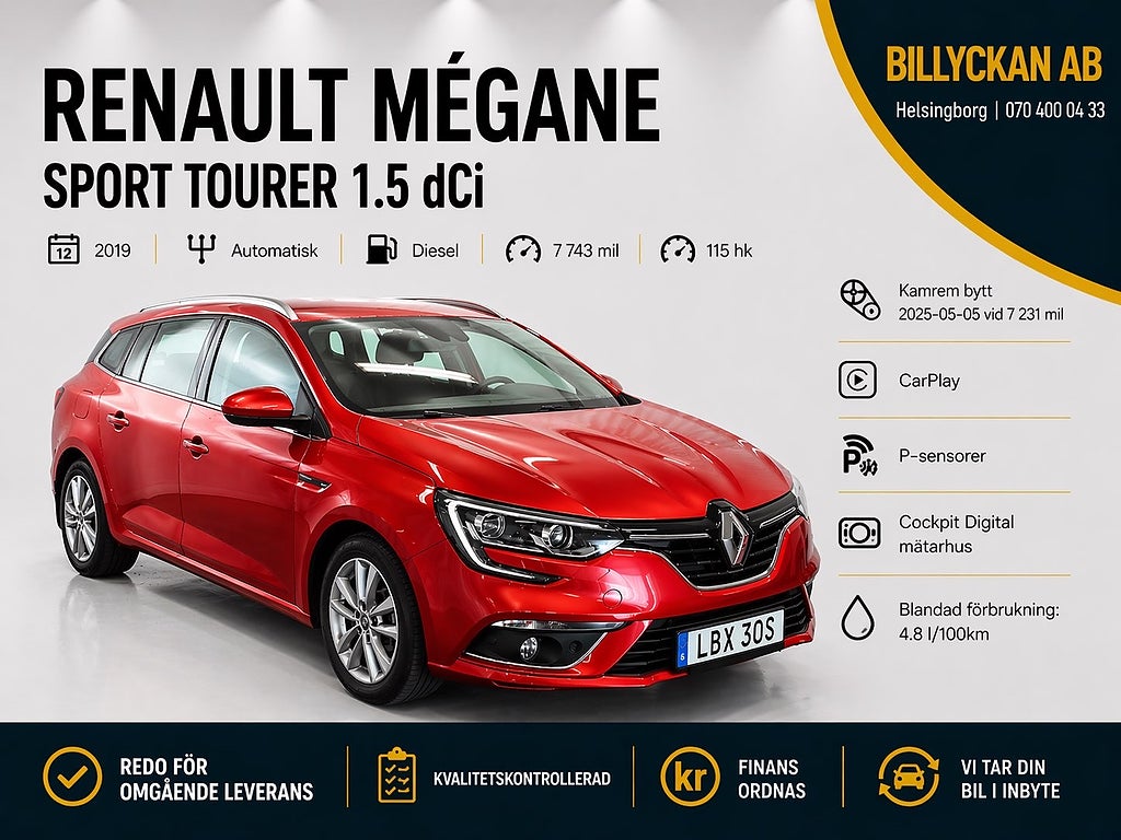 Renault Mégane Sport Tourer 1.5 dCi EDC |Kamrem Bytt|CarPlay|S&V-hjul