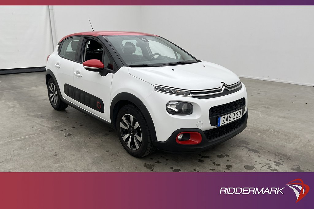 Citroën C3 1.2 VTi 82hk Feel Sensorer CarPlay Låg-Skatt