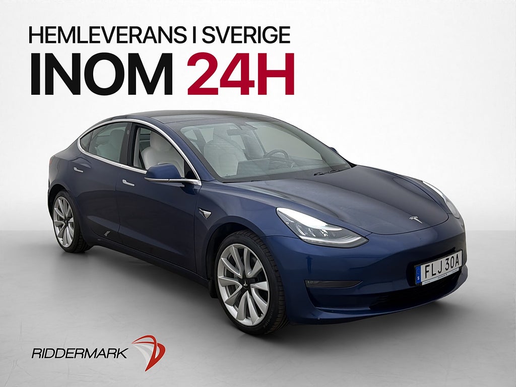 Tesla Model 3 Long Range AWD Ljus Interiör Drag Pano Kamera