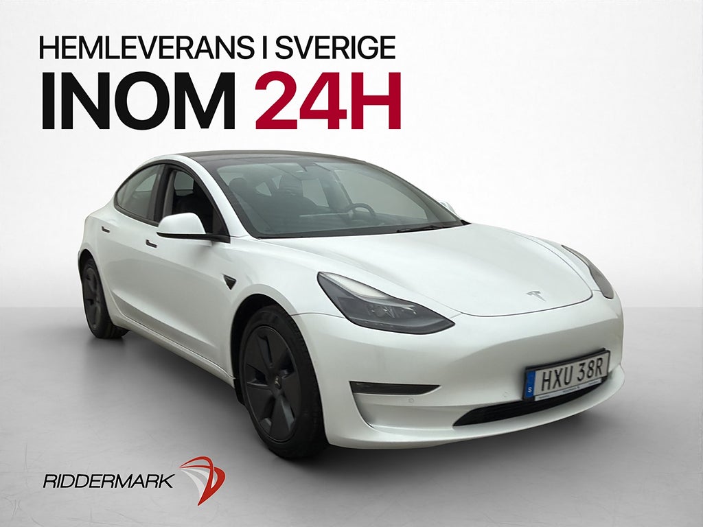 Tesla Model 3 Long Range AWD Pano Drag Värmare AP Skinn Navi