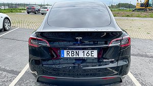Tesla Model Y Performance har tillverkats i den nya fabriken i Berlin. Foto: Anders Nilsson 