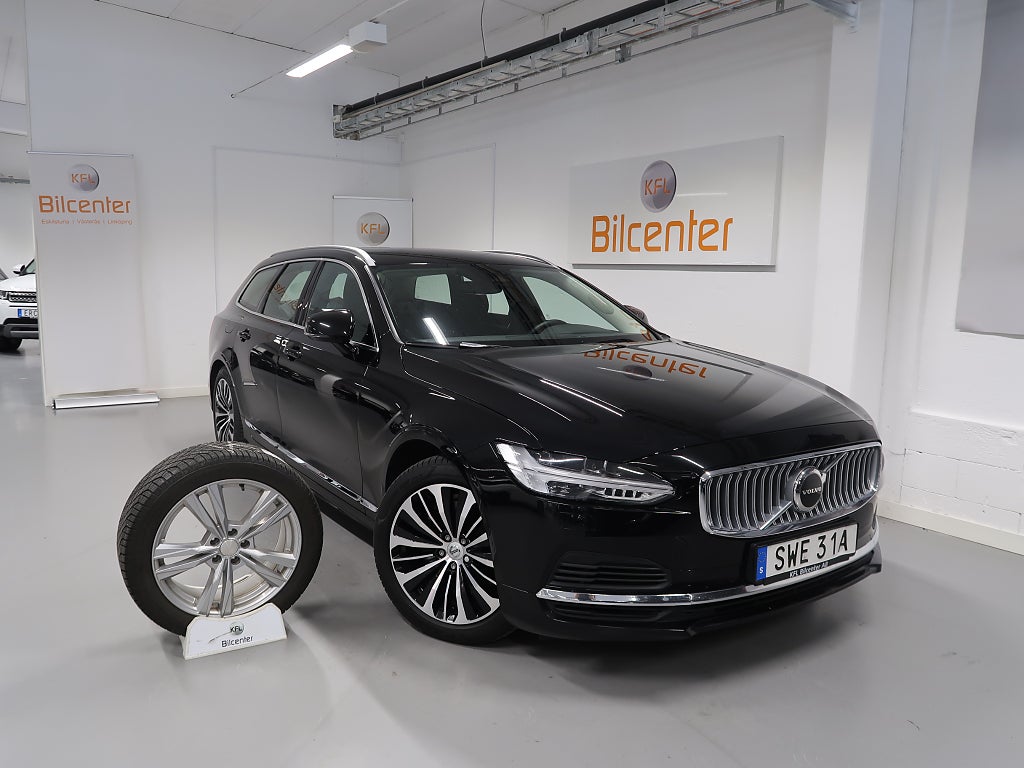 Volvo V90 Recharge T6 AWD V-Däck ingår Skinn-Drag-Kamera-BLIS-Els