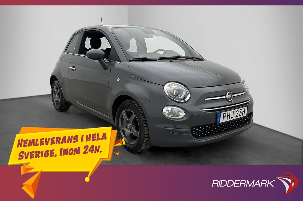 Fiat 500 500C 1.2 8V Lounge 1 Brukare CarPlay P-sensorer A/C