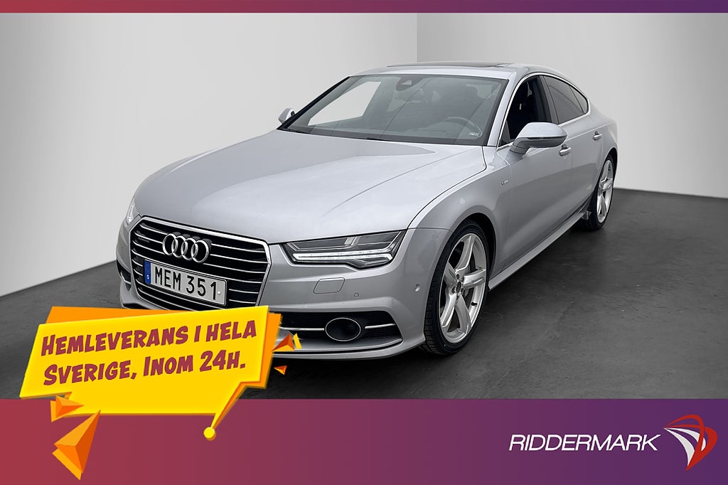 Audi A7 Sportback V6 320hk S-Line Taklucka Luft HUD Värmare