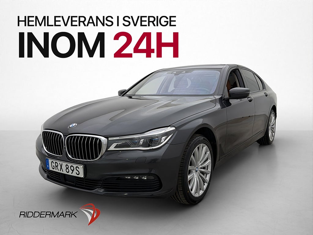 BMW 750d xDrive HUD 360° H/K Pano ISOFIX Läder Döda-v varnar