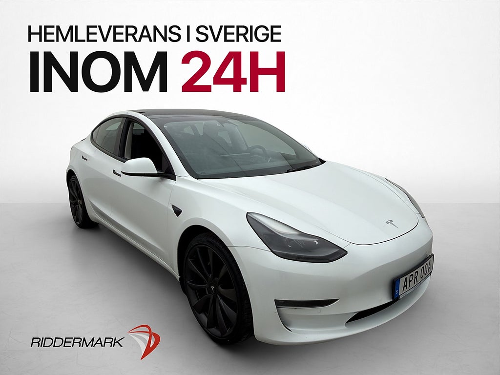 Tesla Model 3 Long Range AWD 440hk Autopilot Pano Kamera