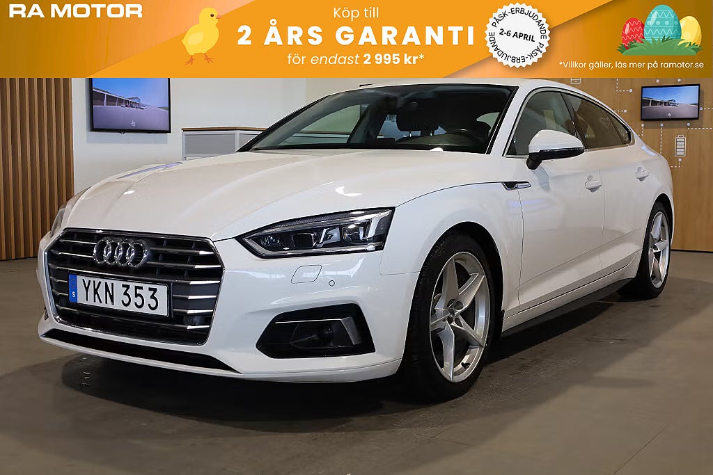 Audi A5 2,0 TFSI MHEV 190hk Sportback Sport Aut Värmare Drag 2018