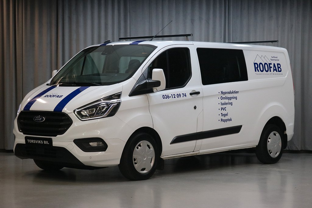 Ford Transit Custom 130hk Dubbelhytt 5-sits, Automat,Värmare