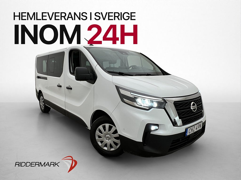 Nissan Primastar Lång Värm Drag Kamera 9-Sits CARPLAY Moms