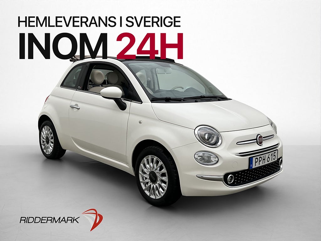 Fiat 500C 1.2 8V Lounge P-Sensorer Få brukare Låga Mil