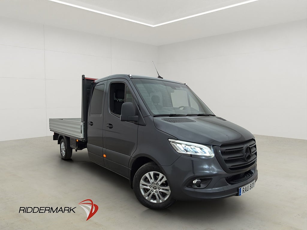 Mercedes-Benz Sprinter 319 Dubbelhytt FLAK Drag 6-Sits Moms