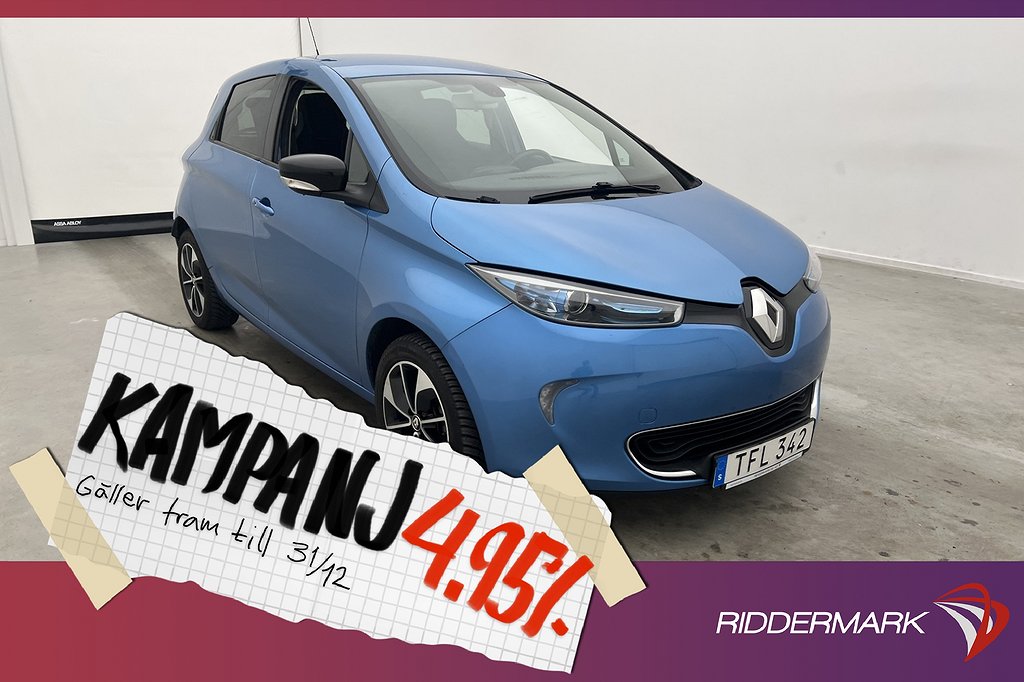 Renault Zoe R90 41 kWh 92hk Intens Kamera Navi 4,95% Ränta