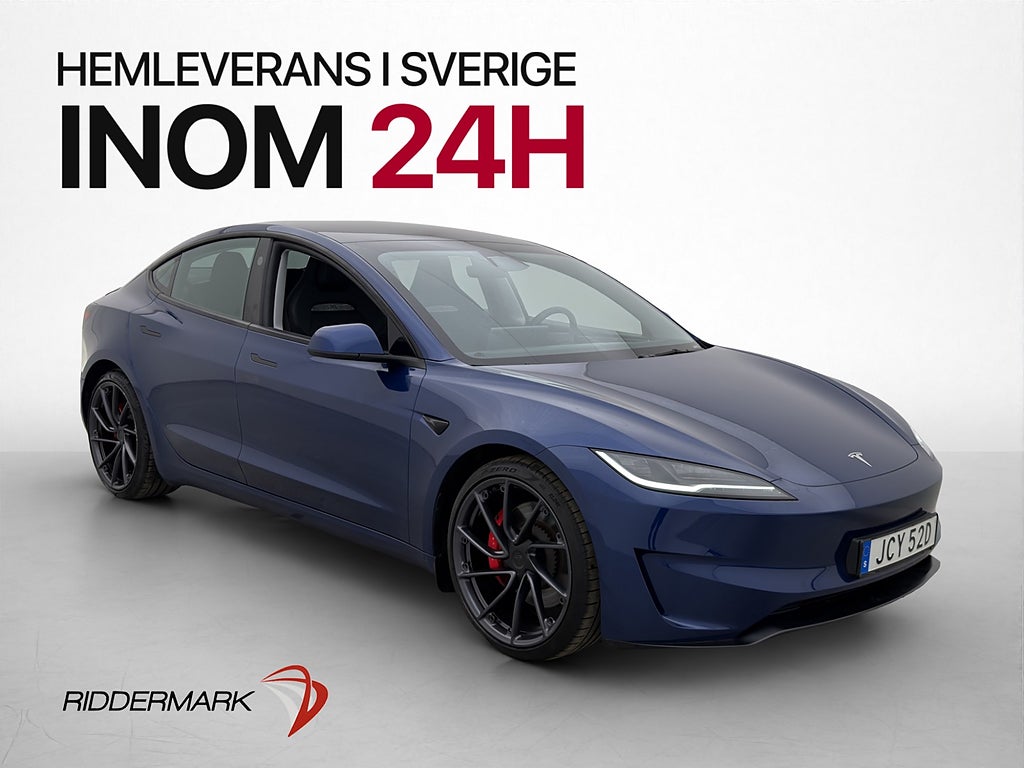 Tesla Model 3 Performance AWD Pano Kamera AP Värmare Moms