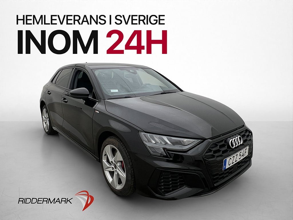 Audi A3 45 TFSI e 245hk S-Line Cockpit Svart Optik MOMS