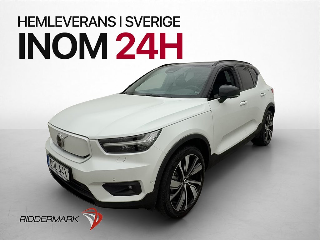 Volvo XC40 Recharge Twin AWD Pro Pano Skinn H/K Drag 360°