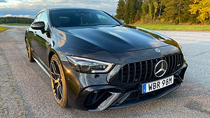 Mercedes-AMG GT 63 S E Performance Har en fyrliters V8-motor som får hjälp av en elmotor. Foto: Anders Nilsson 