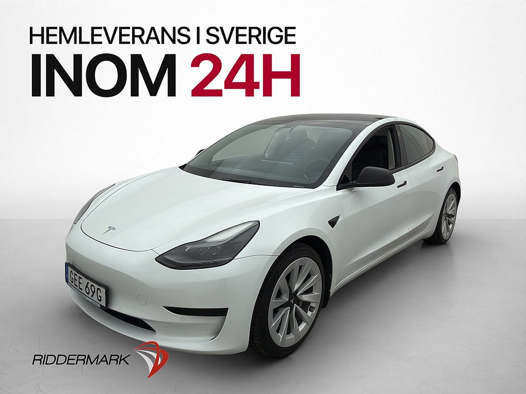 Tesla Model 3 Standard Range 325hk Autopilot Pano Svensksåld