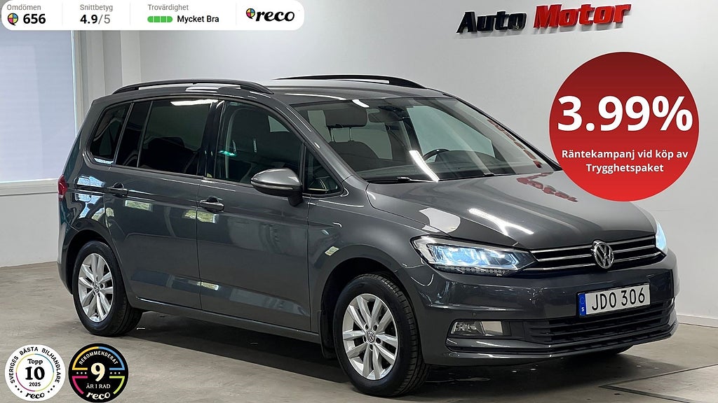 Volkswagen Touran 7-sits 1.4 TSI Automat 150hk Värmare/Drag
