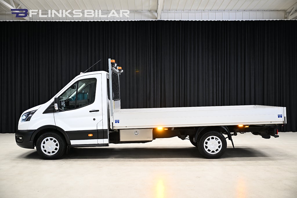 Ford transit 350 130HK Långflak|Drag|Värmare|Backkamera|Lågmil|Moms