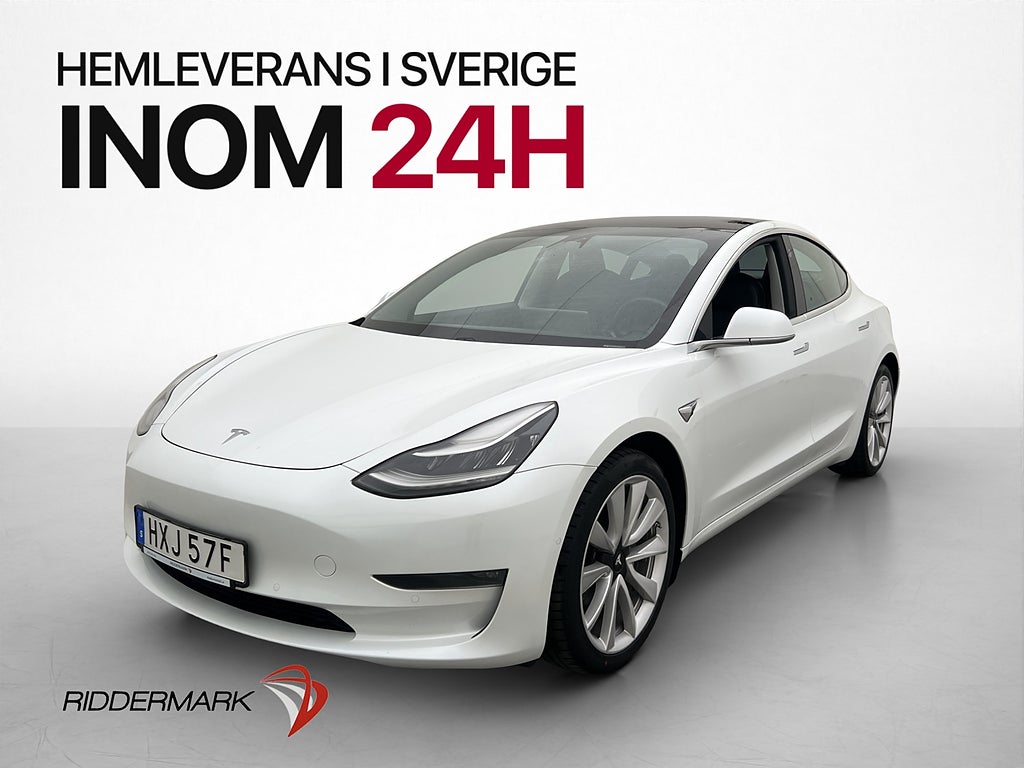 Tesla Model 3 Long Range AWD Uppgraderad AP Pano Svensksåld