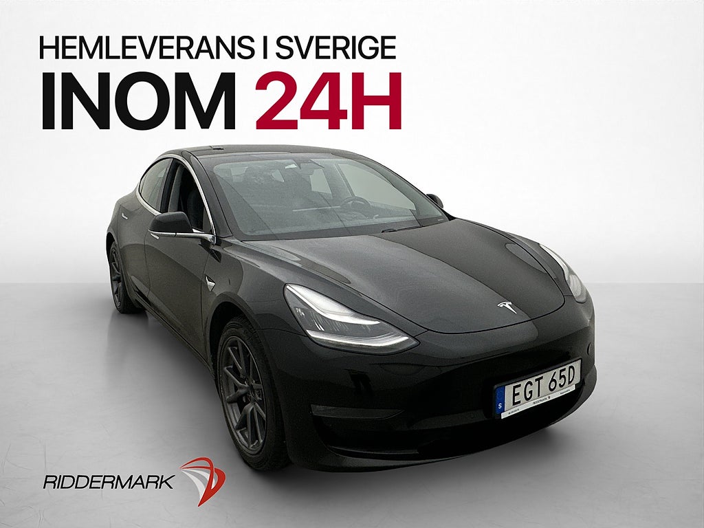 Tesla Model 3 Standard Range Plus Panorama Svensksåld