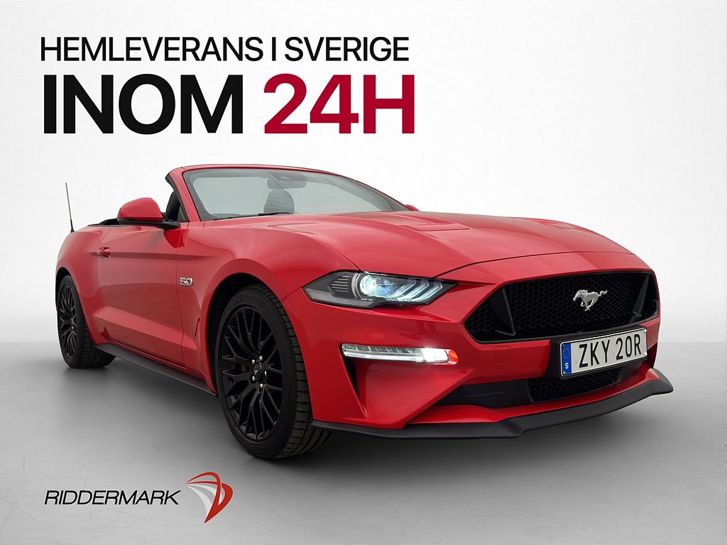 Ford Mustang Convertible 450hk GT B&O Kamera CarPlay Sv.Såld