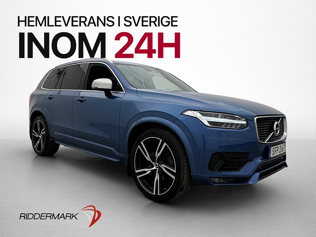 Volvo XC90 T6 AWD 320hk R Design B&W Pano 7-Sits HUD Drag