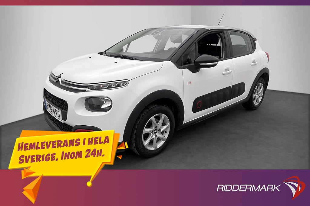 Citroën C3 1.2 VTi 82hk Sensorer CarPlay En-Brukare