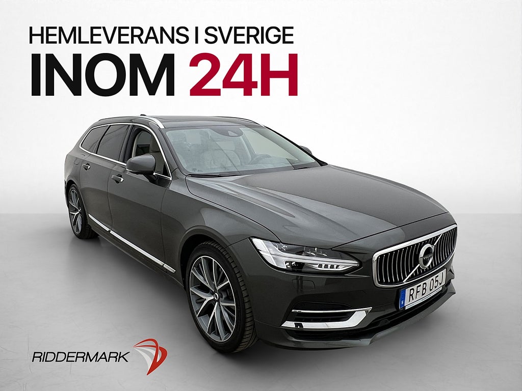 Volvo V90 T8 AWD 392hk Inscription Pano 360° VOC Värm Läder