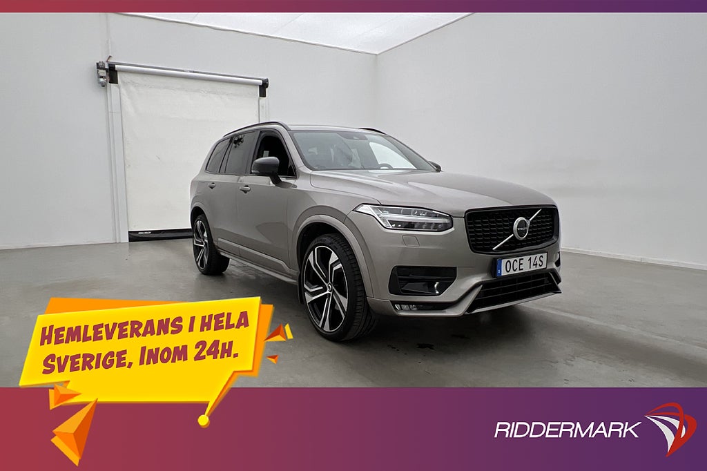 Volvo XC90 B5 AWD R-Design 7-Sits Pano H/K HUD 360° Dragkrok