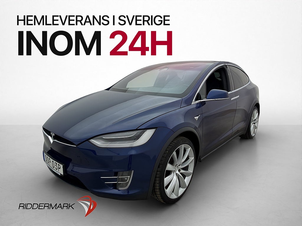Tesla Model X Long Range AWD 423hk Pano Bra batterihälsa
