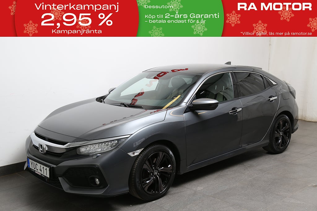 Honda Civic 1,5 i-VTEC Turbo 182hk Prestige Aut Glastak Skinn Motorv 2017