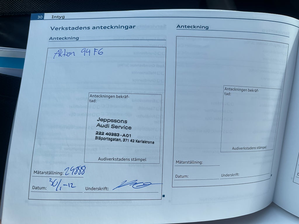 Audi A4 Sedan 2.0 TFSI Automat 180 hk Endast en ägare