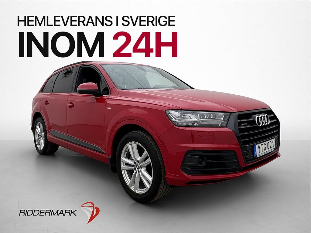 Audi Q7 3.0 TDI V6 Q 272hk 7-Sits S Line Värm BOSE Navi Drag