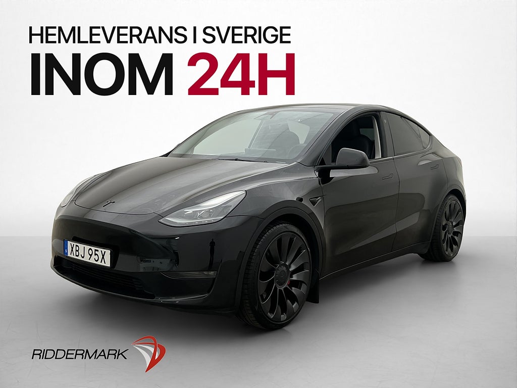 Tesla Model Y Performance Dragkrok Autopilot Värmepump Pano