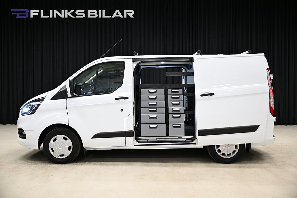 Ford transit Custom 130HK Inredd|LED|Dubbeldörr|NyKamrem|Leasbar