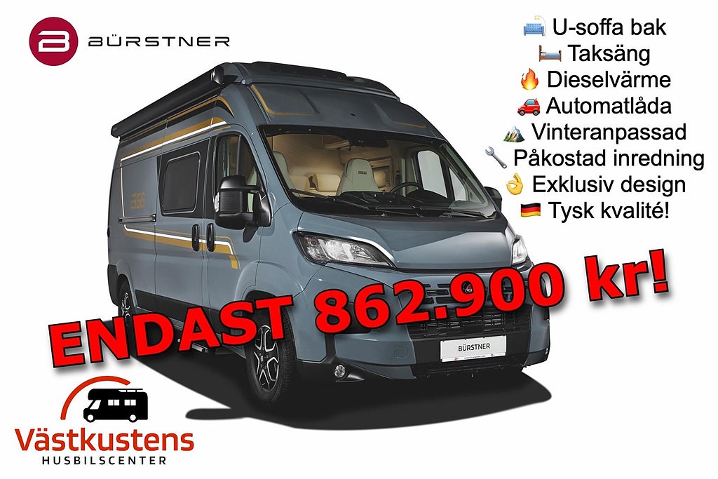Bürstner B66 C644 / U-soffa & taksäng!
